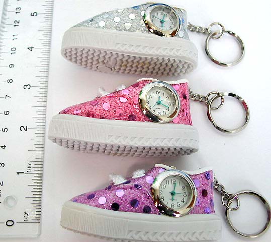 Key chain watch collection - Wholesale teen fashion keychain watch mini shoes