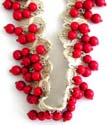 Fashion hemp belt with multi red beads hanging along