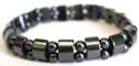 Multi arch and double rounded hematite beads forming strecthy fashion hematite bracelet, same design as BHEMH-43016, BUT BEADS SMALLER