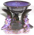 wholesale massage oil warmer. Assorted color 3-moon ceramic oil burner with round bowl top 