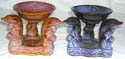 Oil burner wholesale of dolphin tripod in assorted color ceramic. Potpourri handmad giftware.