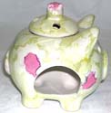 Assorted color fashion piggy pot ceramic oil burner