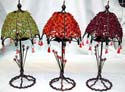 Wholesale candle holder. Assorted color beaded table lamp shape design candleholder