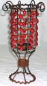 Red beaded flower edge tall-leg cup shape design fashion candle holder