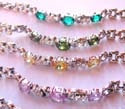 Fashion bracelet with 3 oval shape color cz stone and mini clear cz stone pair embedded in middle, assorted color randomly pick