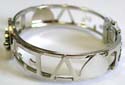 Fish lock fashion bangle brecelet with cut-out pattern on both sides
