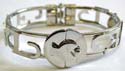 Fish lock fashion bangle brecelet with cut-out pattern on both sides