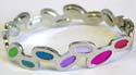 Assorted enamel color elliptical pattern forming fashion bangle bracelet wholesale to teen fashion accessory retailers