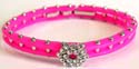 Fashion bracelet with assorted color beads-in double rubber band design and a multi mini cz forming snowflake pattern set in middle