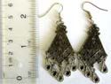 Indian style black fashion fish hook earring in geometric design and dangles hanging on bottom m 
