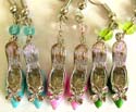 Fish hook fashion earring in assorted enamel color high-heel butterfly pattern design 