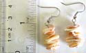 Multi color seashell chips forming fashion fish hook earring with assorted color to choose form