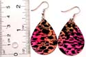 Water-drop design fish hook fashion earring with animal skin pattern decor 