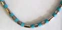 Multi short link metal and color beads forming industrial fashion necklace, assorted color 