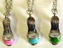 Fashion necklace with assorted color high-heel design fashion pendant, lobster claw clasp to close 