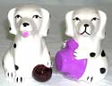 Assorted color and design dog set money bank, set of 2 pieces