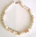 Multi white seashell chips forming fashion necklace 