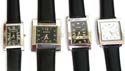 Assorted facial design black or white genuine / imitation leather band fashion watch