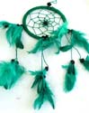 Green single circle feather dream catcher