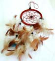 Brown single circle feather dream catcher