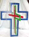 Assorted color cross wooden mobile with rotating center 