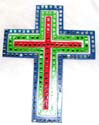 Assorted color cross wooden mobile with rotating center 