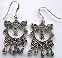 Sterling silver earring with multi marcasites embedded