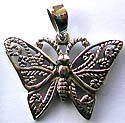 Cut-out butterfly pattern sterling silver pendant