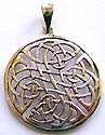 Cut-out Celtic knot work in circle pattern sterling silver pendant 