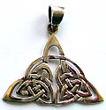 Cut-out double Celtic knot pattern sterling silver pendant 