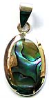 Ssterling silver pendant with oval shape abalone seashell