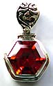 Sterling silver pendant with octagonal high quality red color CZ 