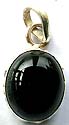 Sterling silver pendant with oval shape black onyx stone