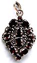 Sterling silver pendant embedded with multi red garnet stone