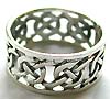 Cut-out Celtic knot pattern sterling silver ring