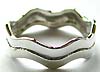 Double curvy pattern forming sterling silver spinning ring 