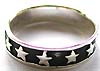 Black sterling silver ring with multi star pattern