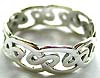 Cut-out Celtic knot pattern forming sterling silver ring