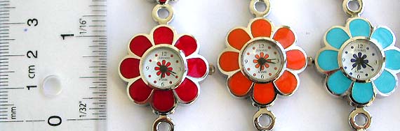 Trendy gift for girls enamel flower pattern decor fashion bracelet watch