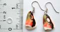 Green and red color half-shell fashion seashell earring with fish hook for convenience closure