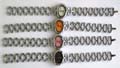 Elliptical loop chain forming fashion bracelet watch with elliptical clock face design, assorted color randomly pick