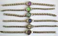 Thin band fashion bracelet watch with assorted clock face design, assorted clock face color design, randomly pick