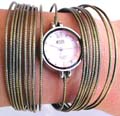 Multi wire fashion bangle watch, assorted color randomly pick