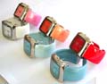 Color wide band fashion bangle watch, assorted color randomly pick