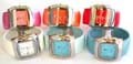 Color wide band fashion bangle watch, assorted color randomly pick