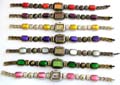 Accessory gift trend copper color fashion bracelet watch with 2 cat eye stone embedded on each side, assorted color randomly pick by our warehouse stuff