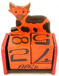 Assorted color cow design wooden calender