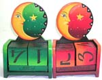 Celestial moon star wooden calender, assorted color randomly pick by our warehouse staffs