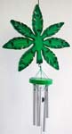 Green palm tree fashion windchime with 5 metal pipes