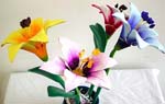 Assorted color wooden lily flower with green leaf and stem, randomly pick by our ware house staffs